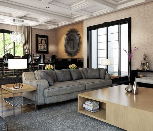 Canapé d'angle gris