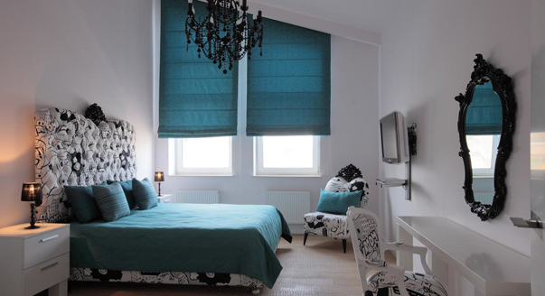 Lit bleu turquoise pour la maison