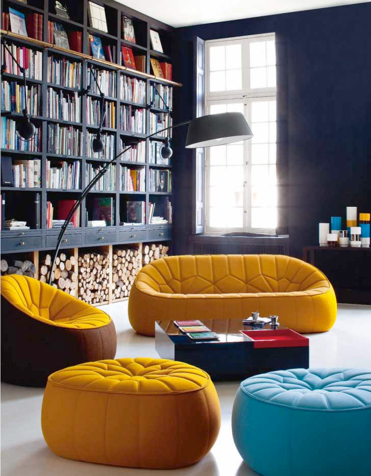 Canapé jaune design moderne pour la maison