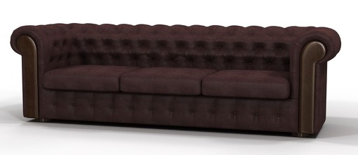 Canapé matelassé en tissu marron