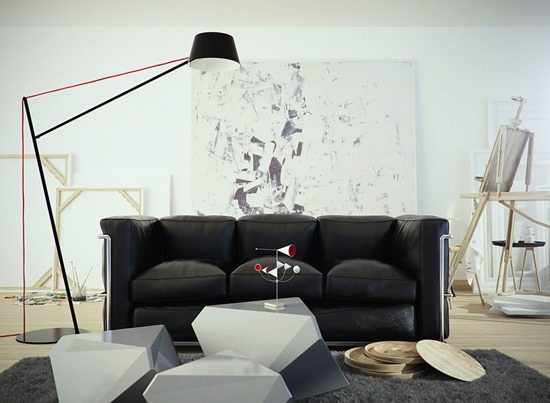 Canapé 3 places noir