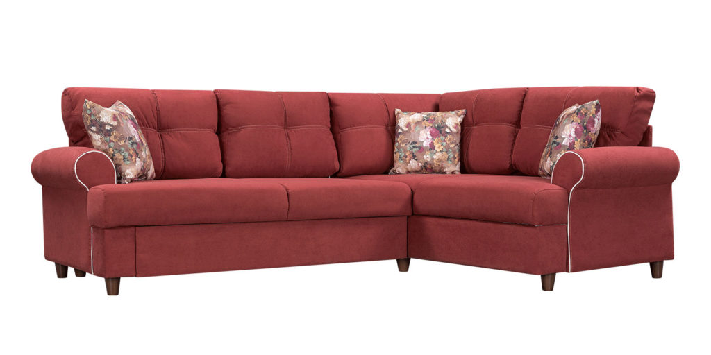 Canapé d'angle bordeaux