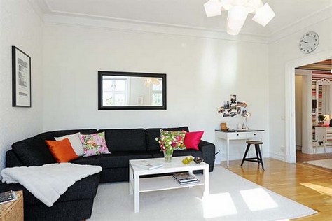 Canapé d'angle confortable en noir