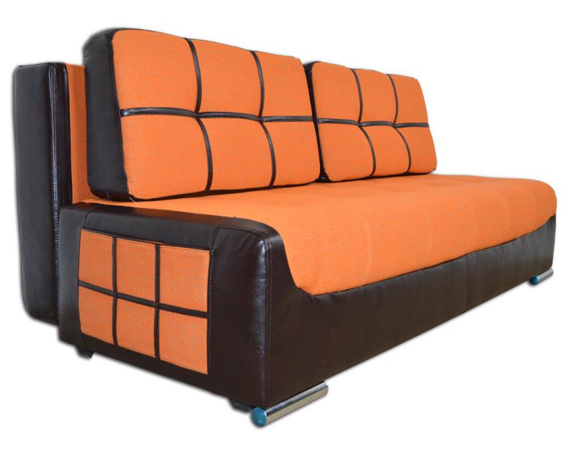 Canapé douillet et confortable de couleur orange vif