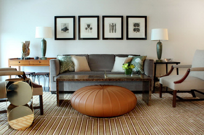 Une version moderne d'un canapé gris